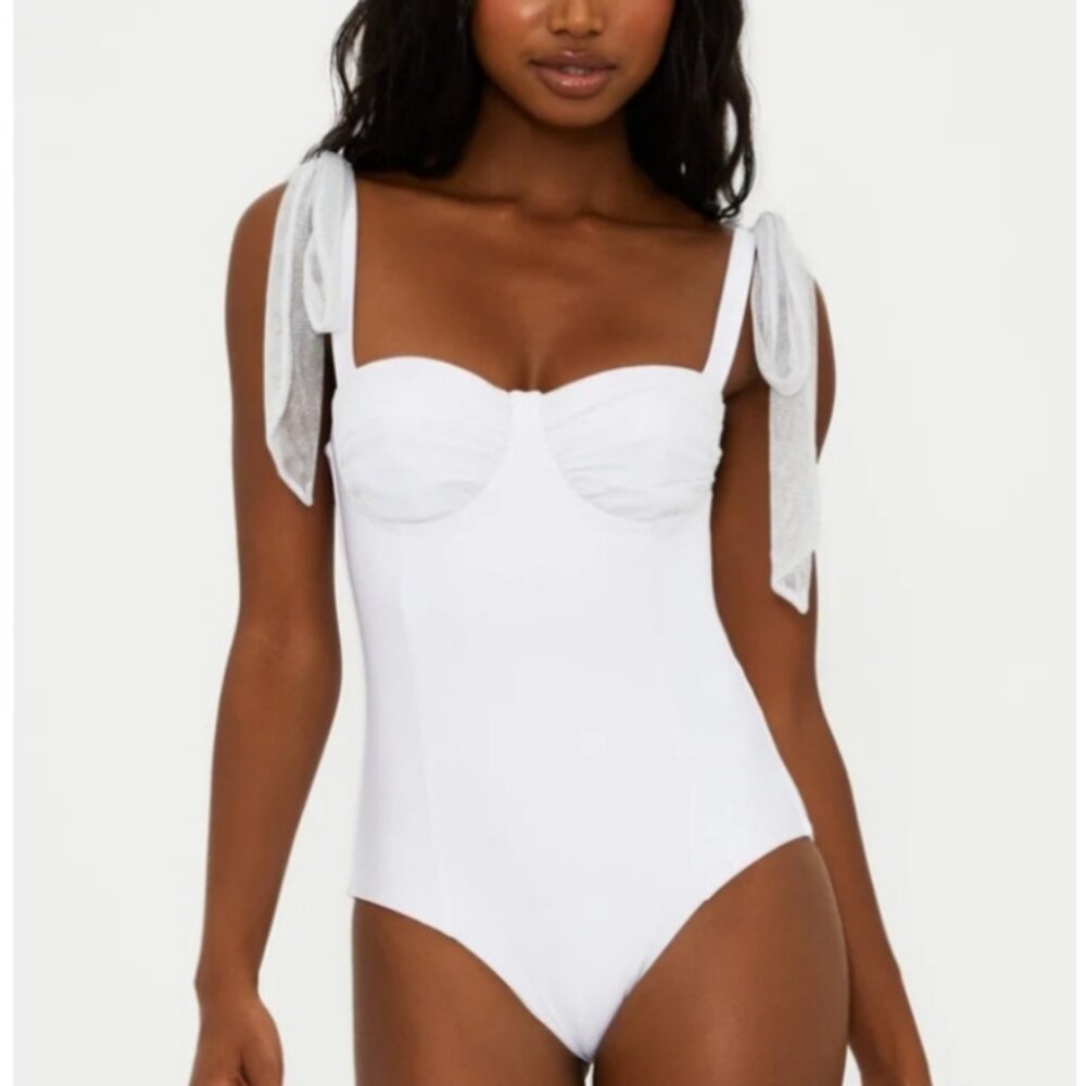 Beach Riot Dede One Piece White Swimsuit Size XS